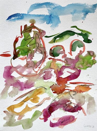 Landschaft in Purpur Magenta Nr. 4 di Klaus-Jürgen Wittig, Opera su carta in vendita su Singulart