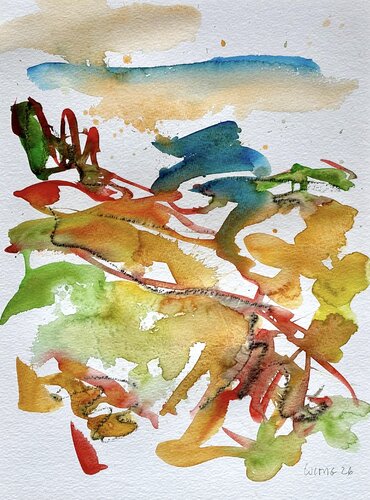 Landschaft in Gelb Orange Nr. 3 by Klaus-Jürgen Wittig, Work on Paper for Sale on Singulart