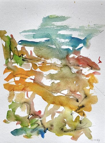 Landschaft in Gelb Orange Nr. 4 by Klaus-Jürgen Wittig, Work on Paper for Sale on Singulart