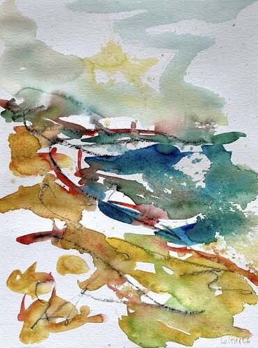 Landschaft in Gelb Orange Nr. 5 by Klaus-Jürgen Wittig, Work on Paper for Sale on Singulart