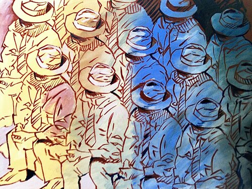 Hommes à Chapeau by Jean-François Vautrin, Work on Paper for Sale on Singulart