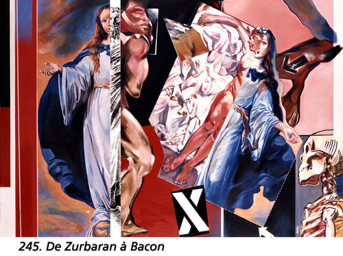 De Zurbaran à Bacon  /  Francisco de Zurbarán ( 1598-1664 )  /  Francis Bacon ( 1909-1992 ) by Jean-François Vautrin, Painting for Sale on Singulart