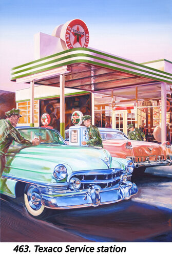 Texaco Service par Jean-François Vautrin, Peinture en vente sur Singulart