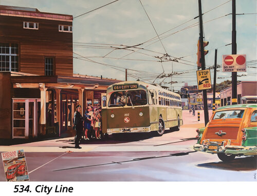 66 City line by Jean-François Vautrin, 회화 for Sale on Singulart