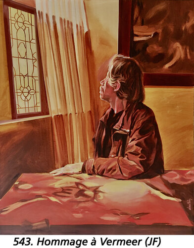 Hommage à Vermeer  ( 1632-1675 )    ( JF Vautrin ) par Jean-François Vautrin, Peinture en vente sur Singulart