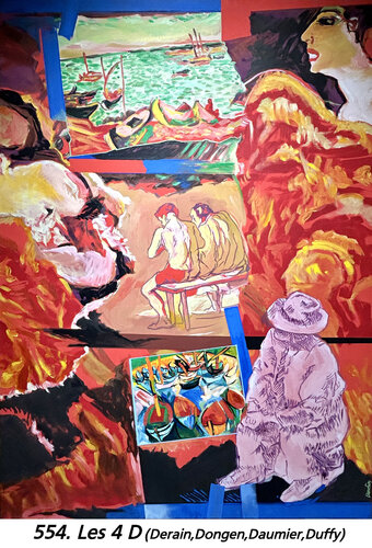 Les 4 D ( Derain, Donguen, Daumier, Duffy ) van Jean-François Vautrin, Schilderij te koop op Singulart