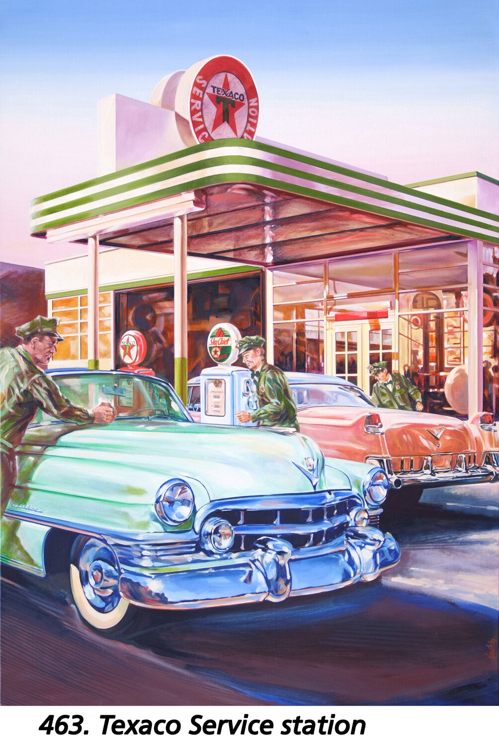 Texaco Service Jean-François Vautrin Originalgemälde zu verkaufen