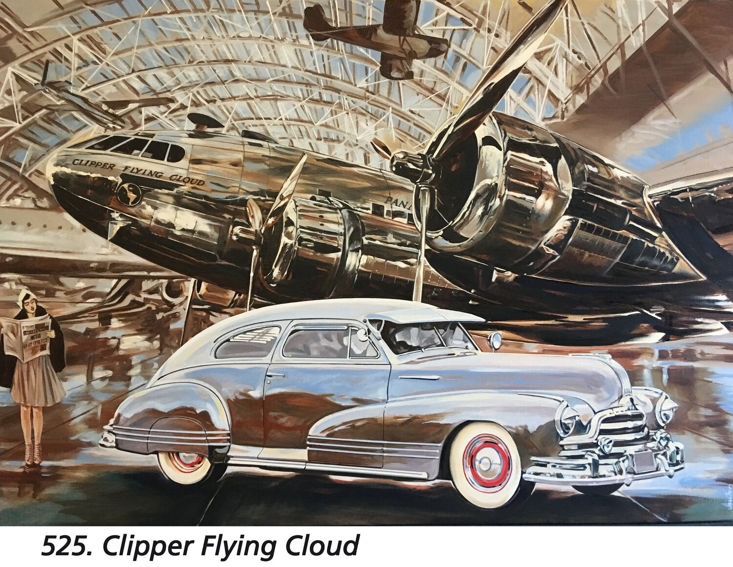 Clipper Fliyng Cloud Jean-François Vautrin Originalgemälde zu verkaufen