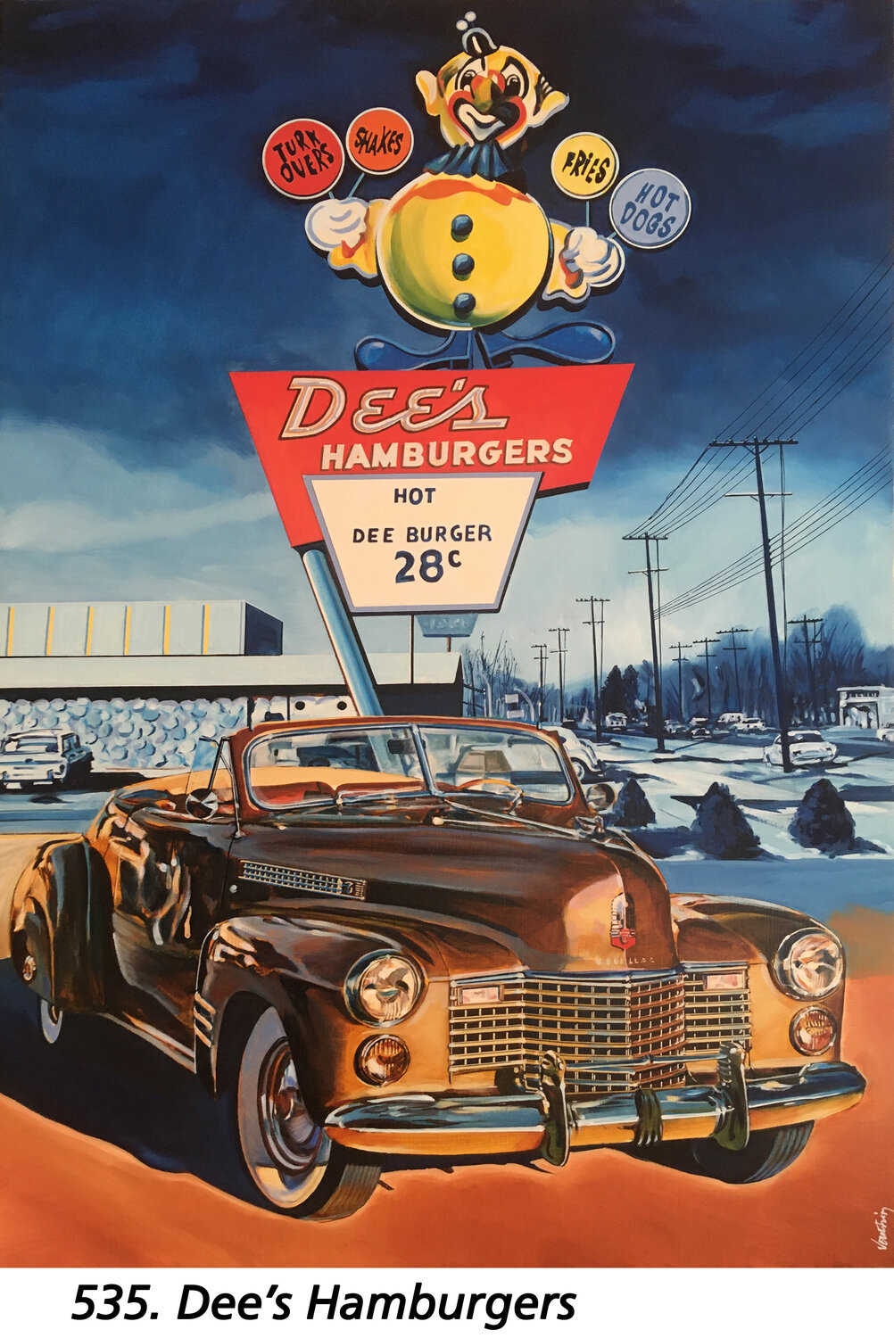 Dee's Hamburger Jean-François Vautrin Originalgemälde zu verkaufen