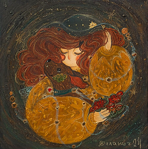 Eyes of Devotion: Love Beyond Time de Oksana Mylanich, Pintura a la venta en Singulart