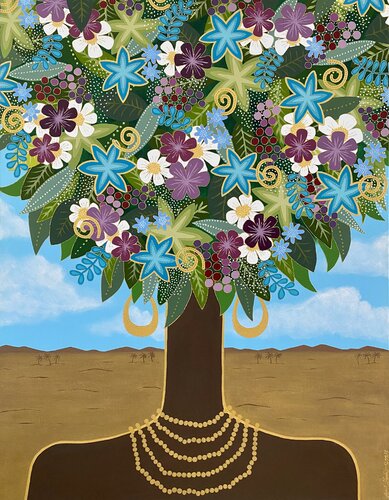 Mother Earth in the Blue di Madeleine Kurtsdotter, Pittura in vendita su Singulart
