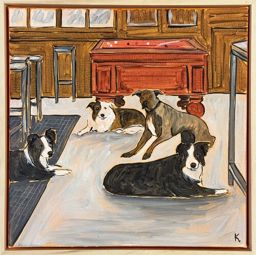 Lads in Bar di Komal Sharma, Pittura in vendita su Singulart