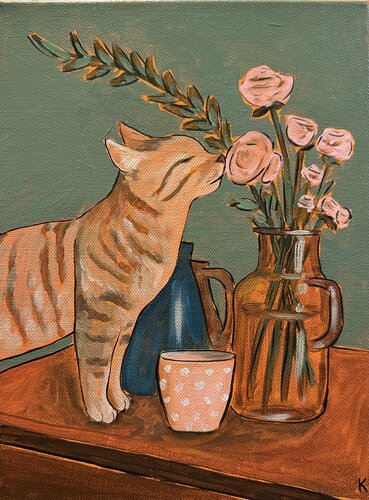 Stop and Smell the Roses di Komal Sharma, Pittura in vendita su Singulart
