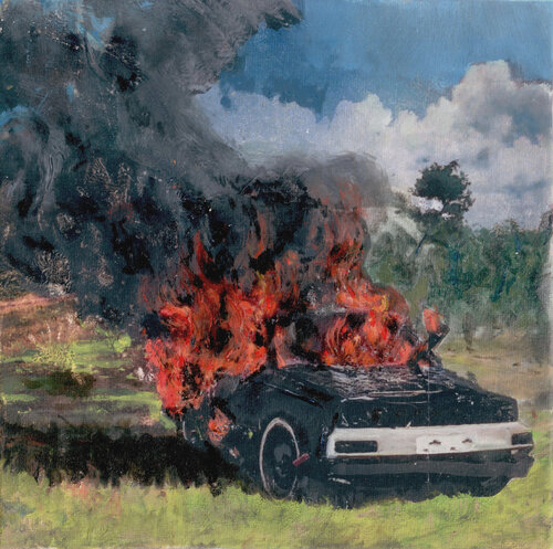Sie liebten ihr Auto, wie ihr eigenes Kind by Marek Eibert, Painting for Sale on Singulart