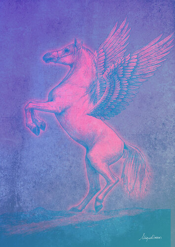 El sueño de Pegasus alzando el vuelo van Miguel Barros, Afdruk te koop op Singulart