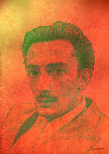 Surrealismo mágico, Salvador Dalí Portrait von Miguel Barros, Digital kaufen auf Singulart