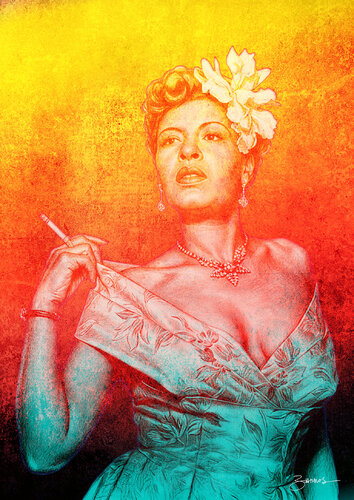Strange Fruit, Billie Holiday portrait von Miguel Barros, Digital kaufen auf Singulart