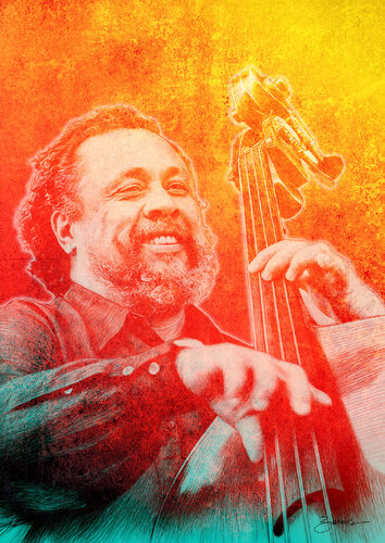 El Canto del Cisne, Charles Mingus portrait di Miguel Barros, Digitale in vendita su Singulart