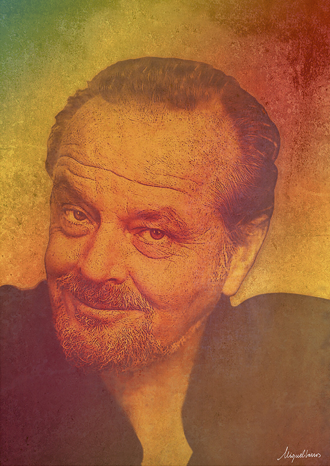 Jack el Magnífico, Jack Nicholson portrait Miguel Barros Druck zu verkaufen