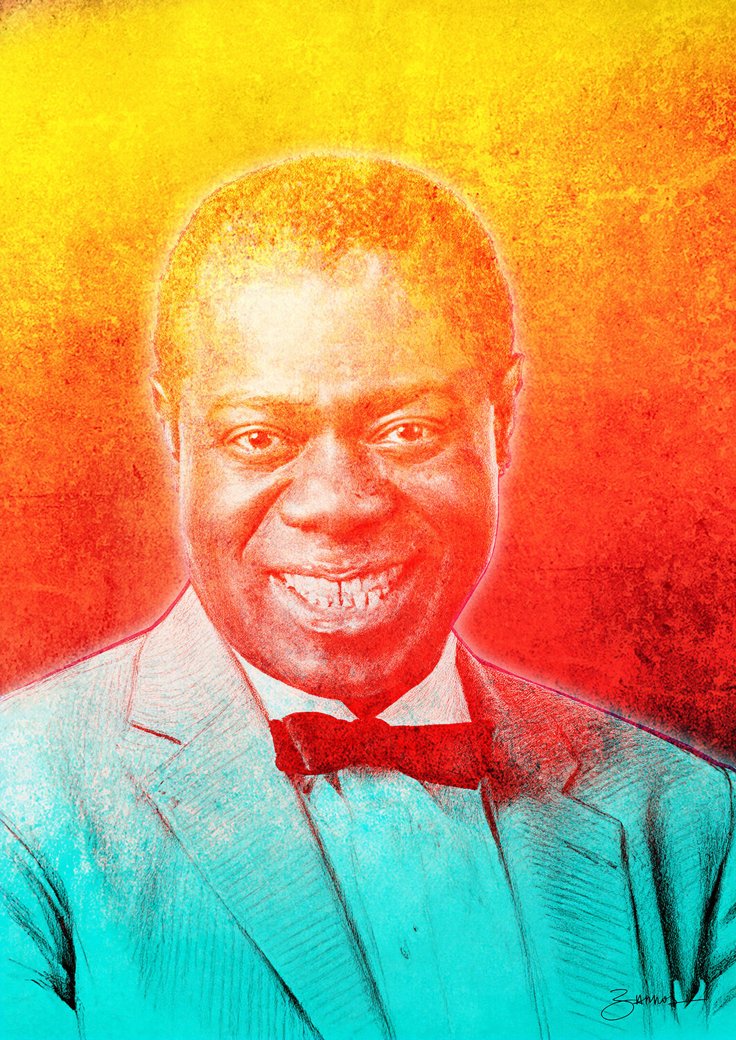 Satchmo, Louis Armstrong portrait Miguel Barros Digitale in vendita