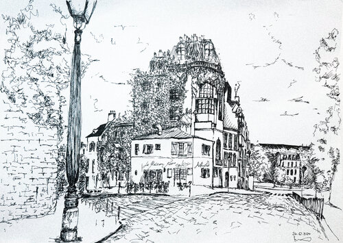 48°53'15.9"N 2°20'23.2"E par Veronika Behr, Œuvre sur papier en vente sur Singulart