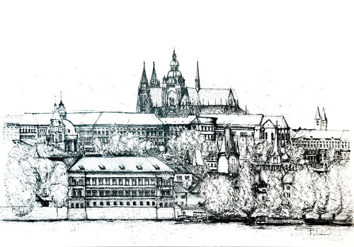 50°05'00.9"N 14°24'47.6"E par Veronika Behr, Œuvre sur papier en vente sur Singulart