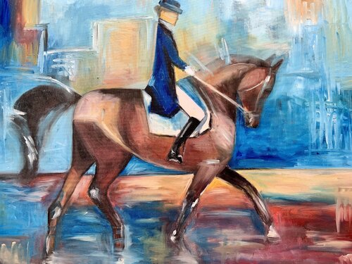 Pferd - Dressurpferd Klasse S di Dea Theinert, Pittura in vendita su Singulart