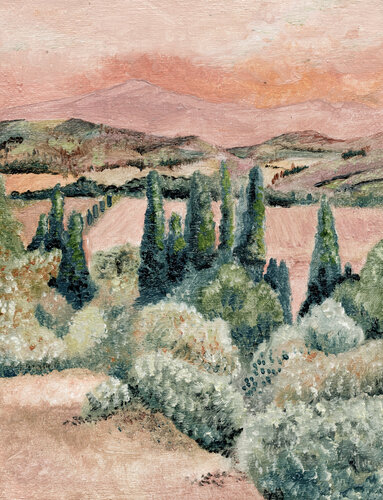 Campo al atardecer von Laurianne Lopez, Malerei kaufen auf Singulart
