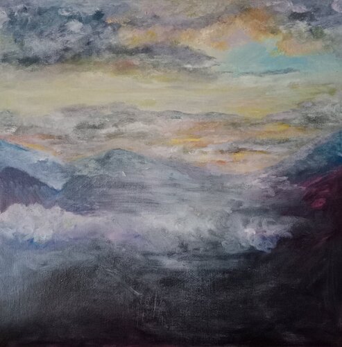 Atardecer en la montaña von Laurianne Lopez, Malerei kaufen auf Singulart