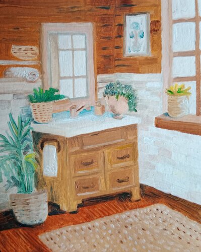 Bathroom von Laurianne Lopez, Malerei kaufen auf Singulart