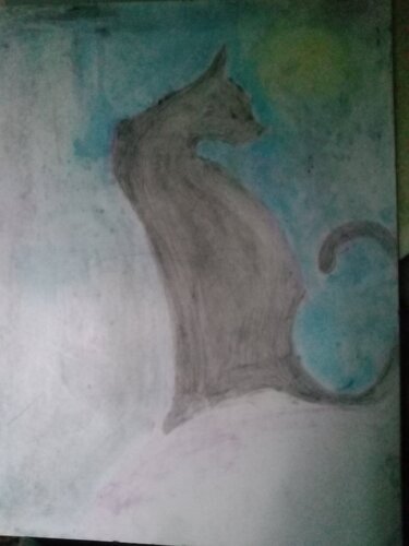 Il gatto e la luna von Marina concordia, Malerei kaufen auf Singulart