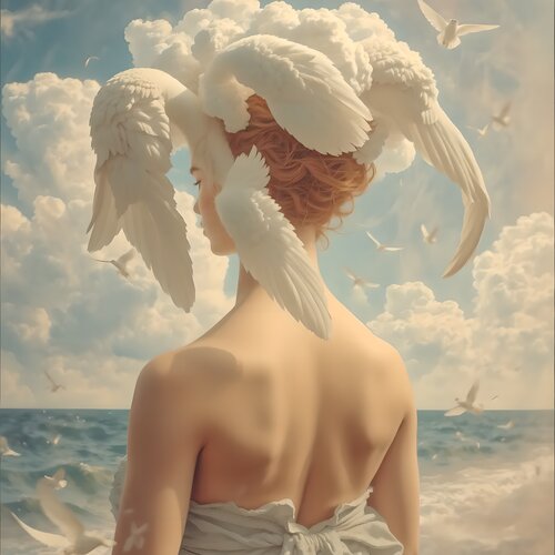 sky head fly fly by Sanna Strange, Print for Sale on Singulart