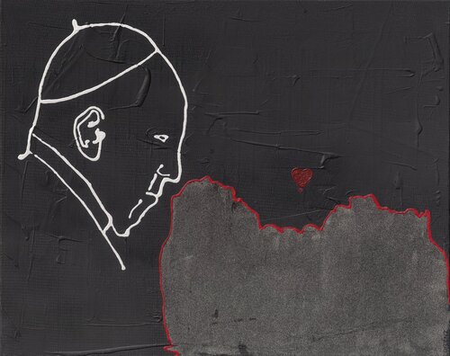 Denn sie wissen, was sie tun. van Rolf Lorenz, Schilderij te koop op Singulart