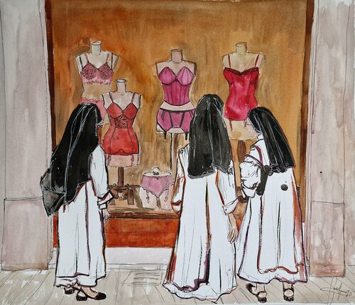 Las damas de blanco de Carla Gabriela Ene, Pintura a la venta en Singulart