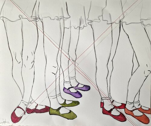 Las chicas de la clase de baile de Carla Gabriela Ene, Pintura a la venta en Singulart