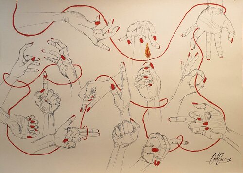 HILO ROJO de Carla Gabriela Ene, Pintura a la venta en Singulart