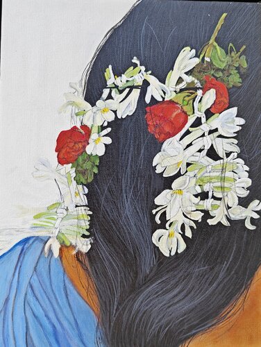 Women and Flowers series - 3 von Shaiba Rajesh, Malerei kaufen auf Singulart