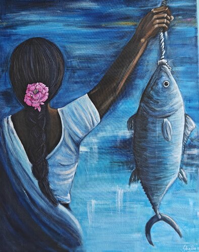She carries the Sea by Shaiba Rajesh, 絵画 for Sale on Singulart