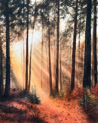 Lichtung im Herbstwald von Annett Coumont, Malerei kaufen auf Singulart