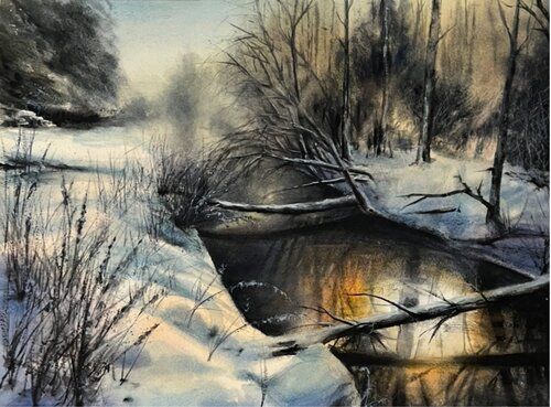 Winterstille van Annett Coumont, Schilderij te koop op Singulart