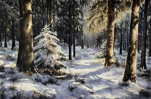 Winterwald van Annett Coumont, Schilderij te koop op Singulart