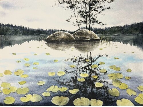 Shades of Blue & Green van Annett Coumont, Schilderij te koop op Singulart