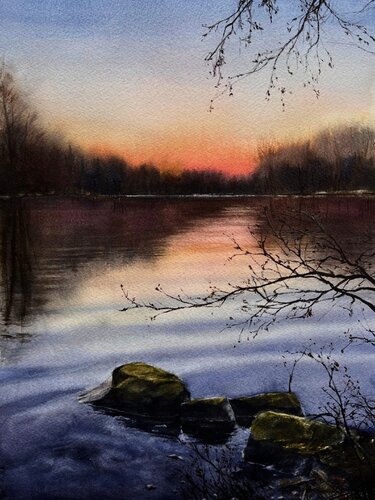 Evening Stillness van Annett Coumont, Schilderij te koop op Singulart
