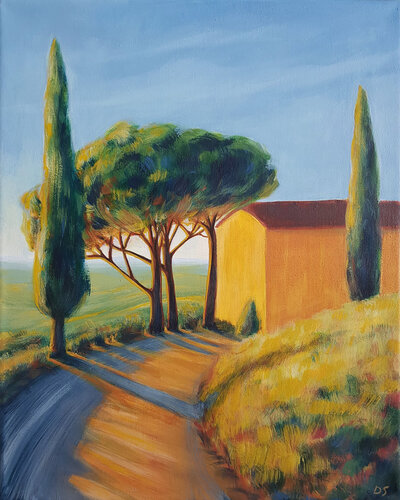 As Sunlight Turns Gold - Tuscany by Daria Startseva, 油畫 for Sale on Singulart