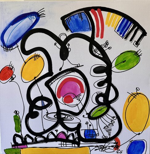 Cosmic Dance, an abstract painting van Regia Marinho, Schilderij te koop op Singulart