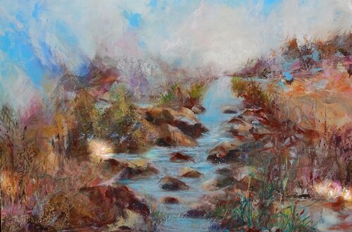 La rive des pensés van Ahmed ZAIBI, Schilderij te koop op Singulart