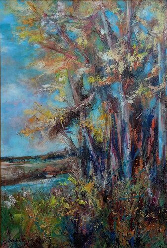 Forêt_Automne von Ahmed ZAIBI, Malerei kaufen auf Singulart