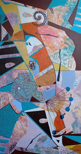 Sur_la_Roche_Pêcheur van Ahmed ZAIBI, Schilderij te koop op Singulart