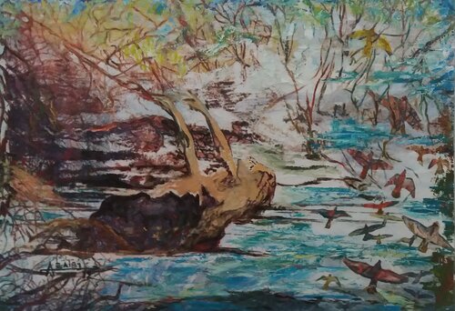 Femme _enracine van Ahmed ZAIBI, Schilderij te koop op Singulart