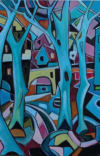 Les arbres lumineuses di Ahmed ZAIBI, Pittura in vendita su Singulart